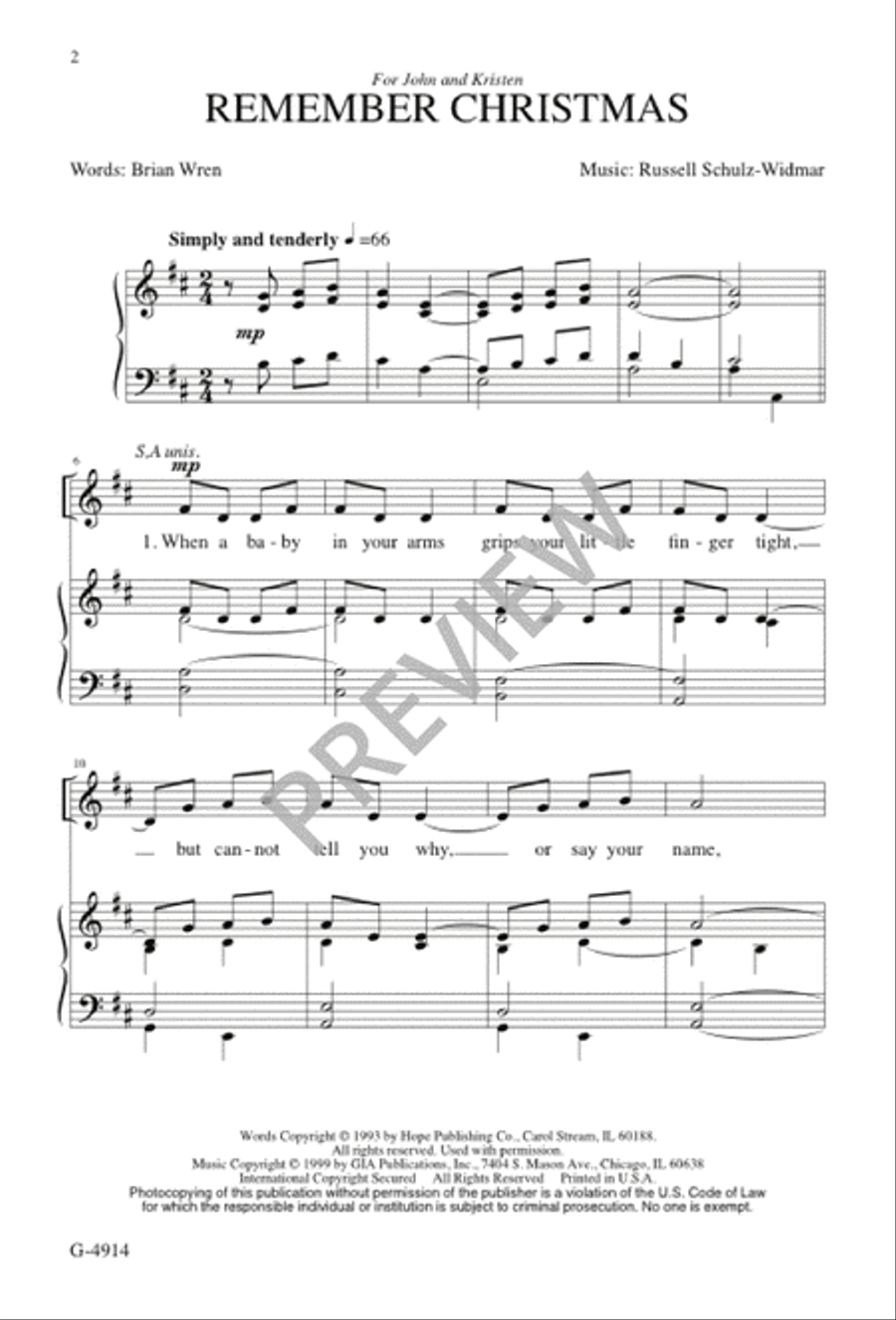 Remember Christmas 4-Part scores gallery preview page 3