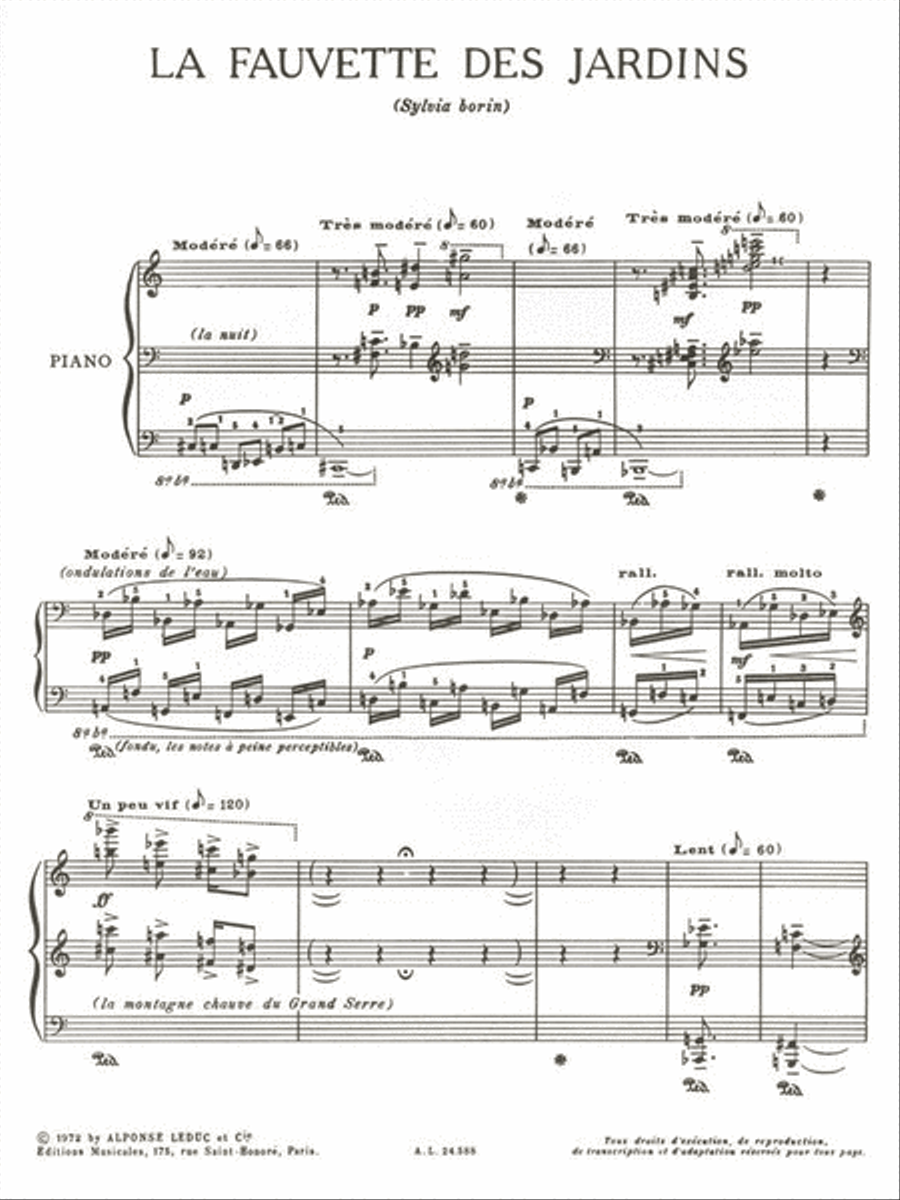 La Fauvette des Jardins La Fauvette des Jardins Piano Solo scores gallery preview page 2
