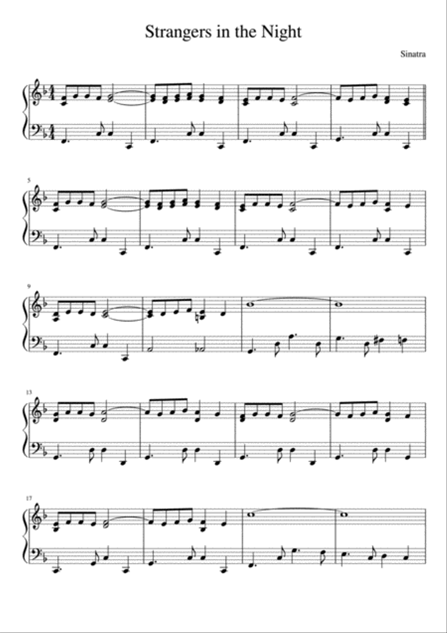 Strangers In The Night Easy Piano scores gallery preview page 1