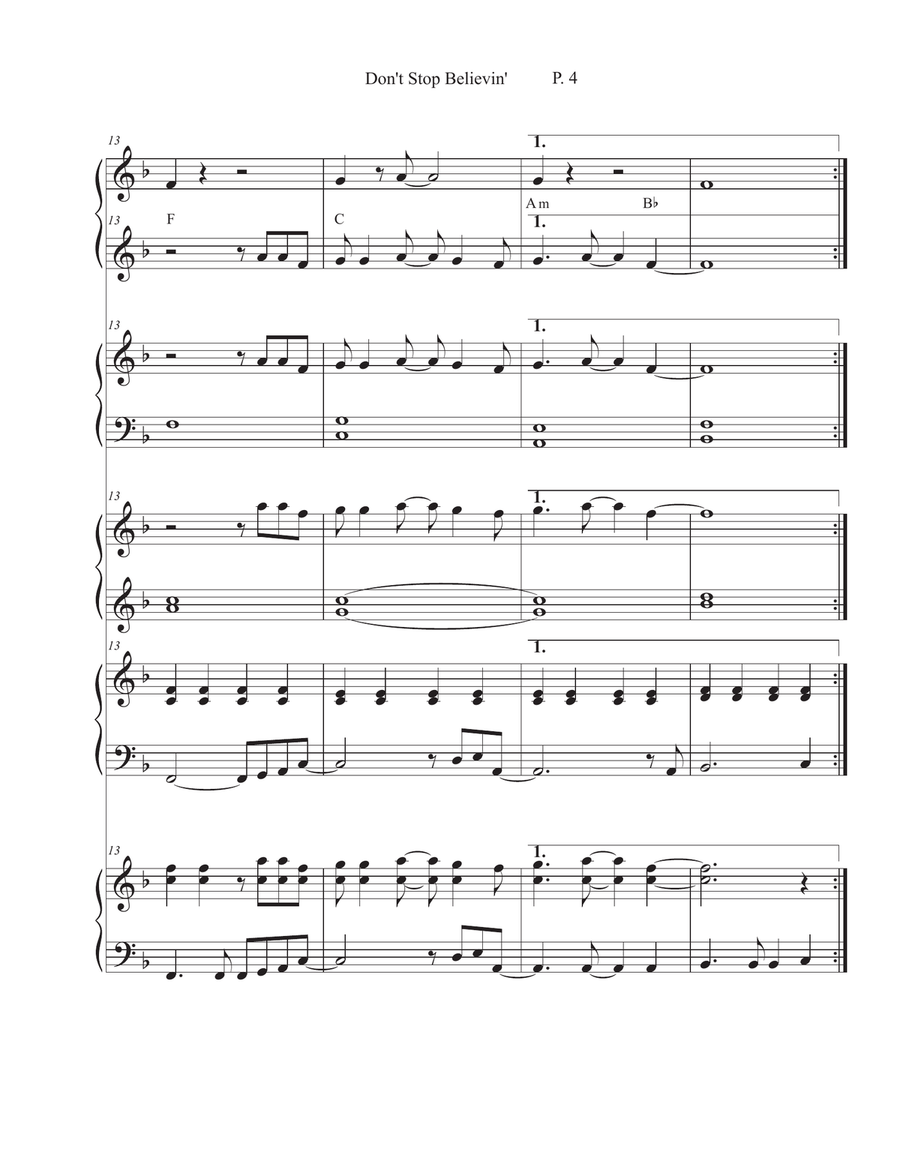 Don't Stop Believin' Piano Method scores gallery preview page 5