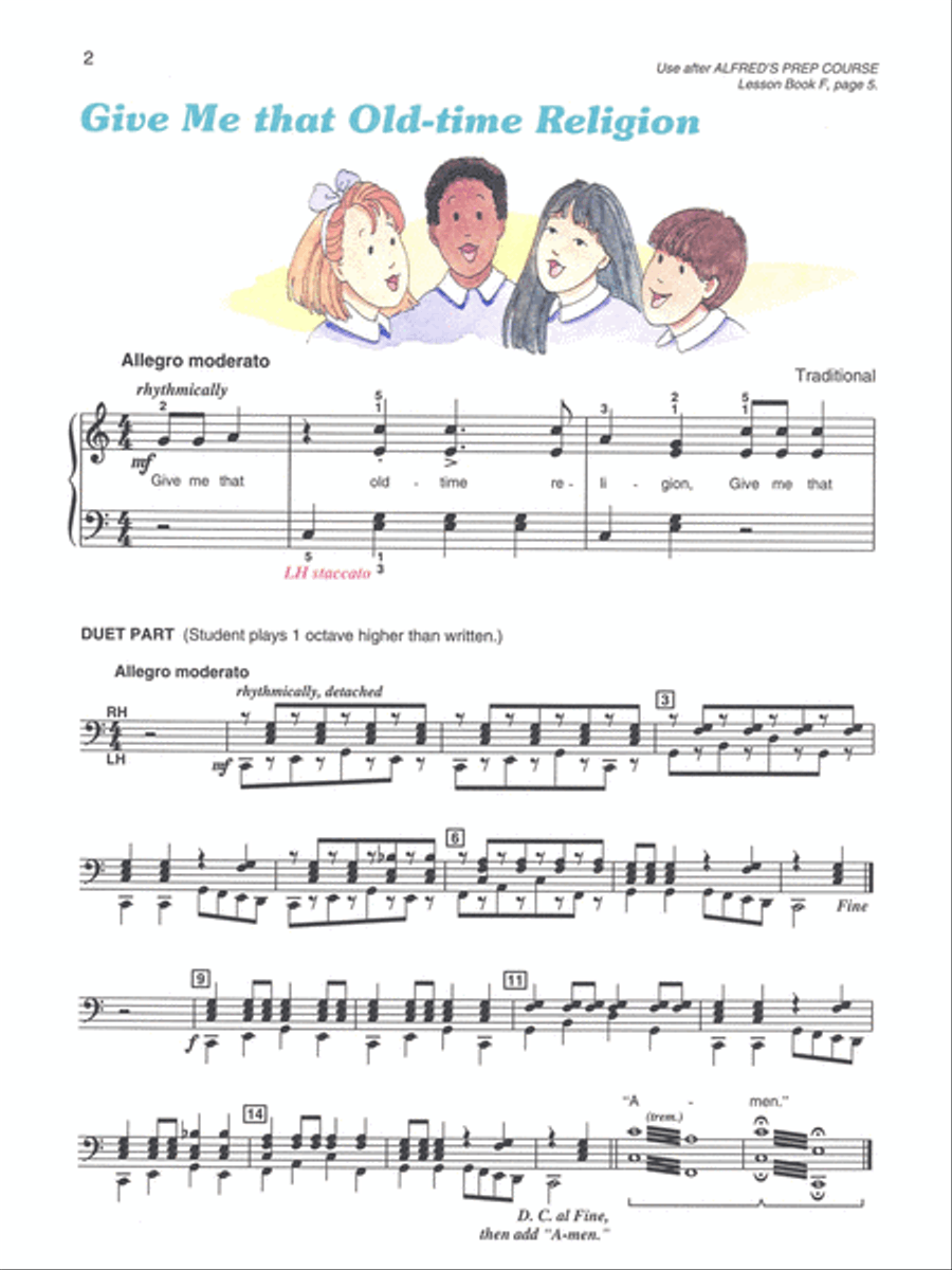Alfred's Basic Piano Prep Course: Sacred Solo Book F Piano Method scores gallery preview page 2