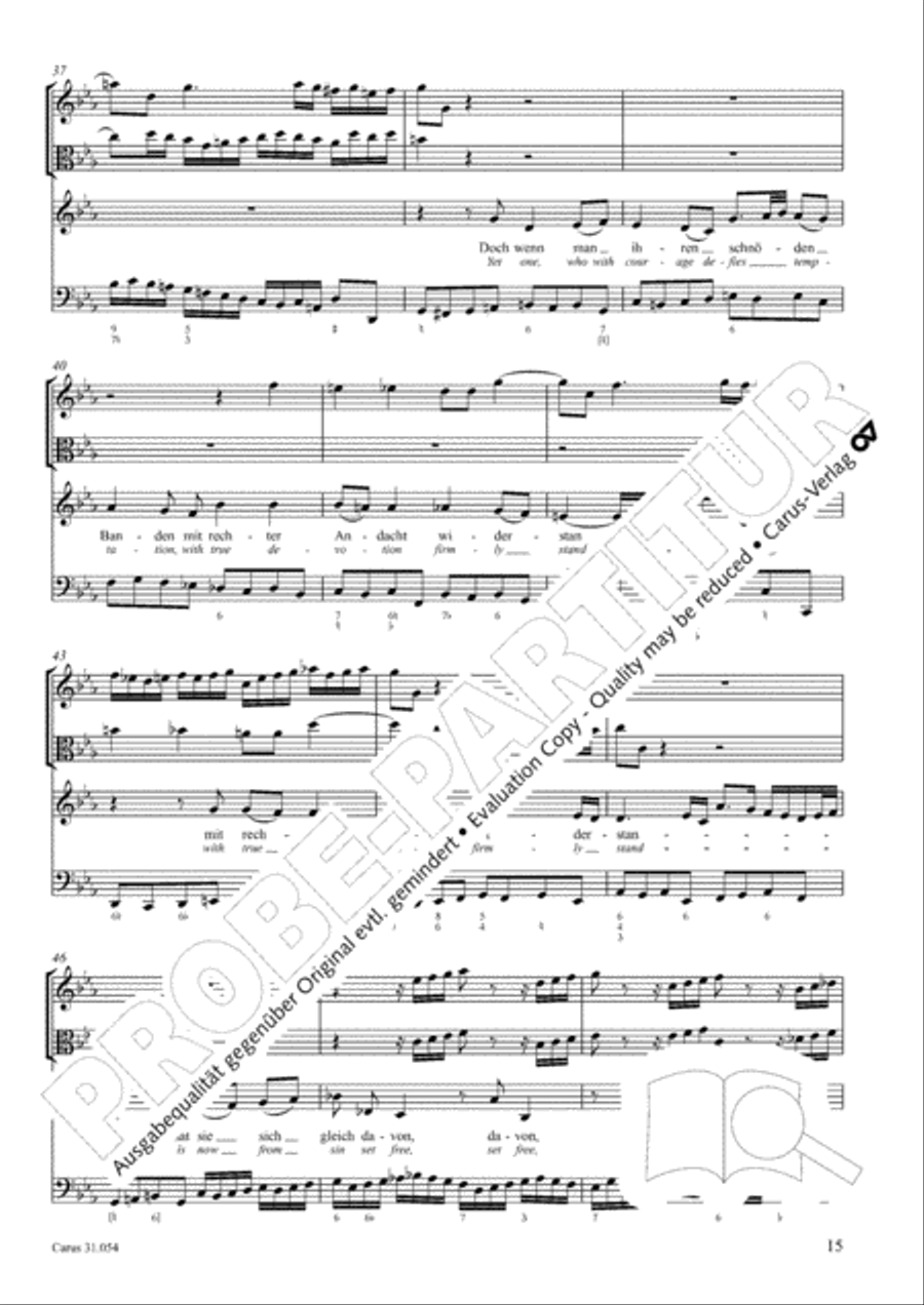 Stand firm against the lure of sinning (Widerstehe doch der Sunde) Alto Voice scores gallery preview page 16