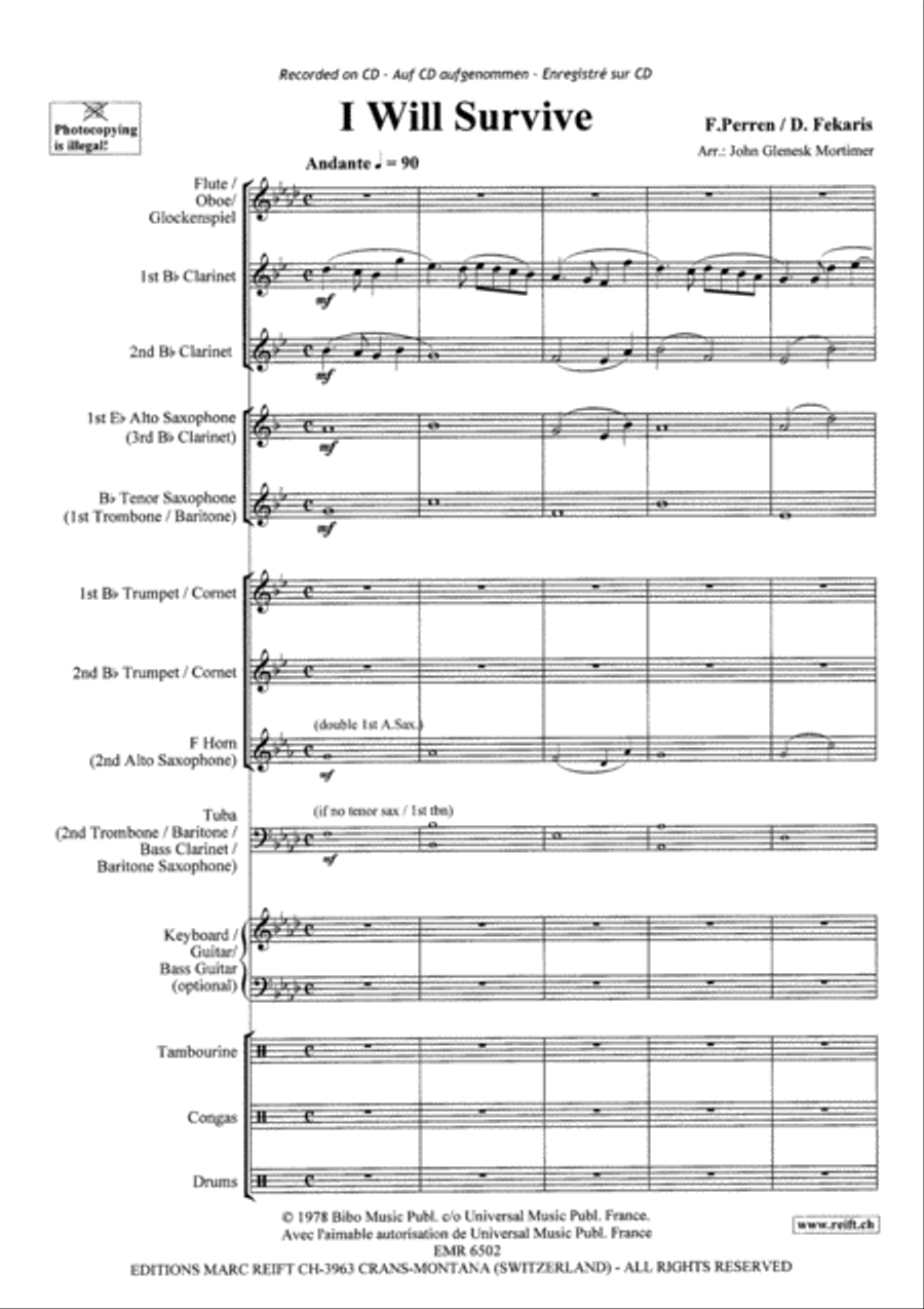 I Will Survive Concert Band scores gallery preview page 3