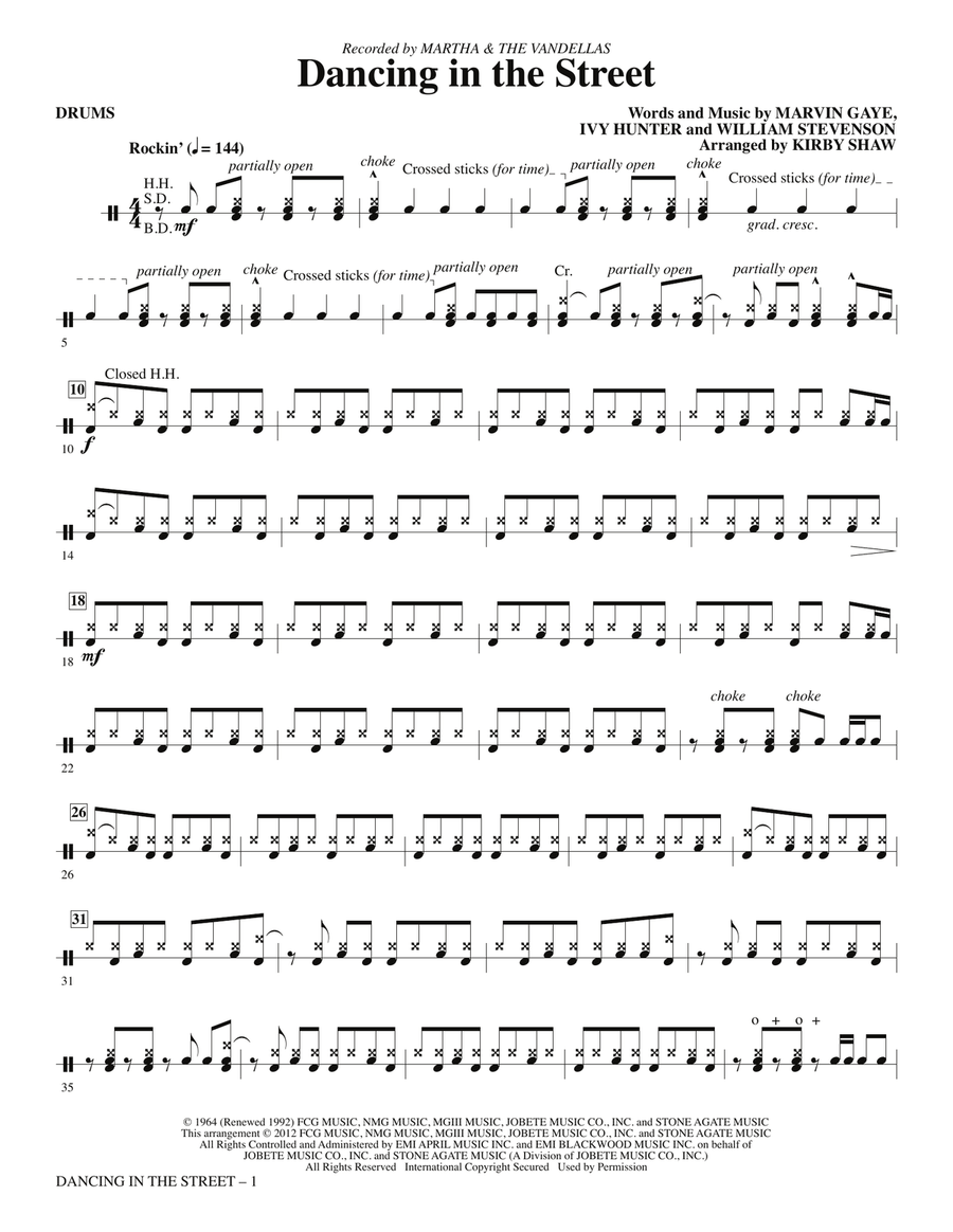 Dancing In The Street - Drums