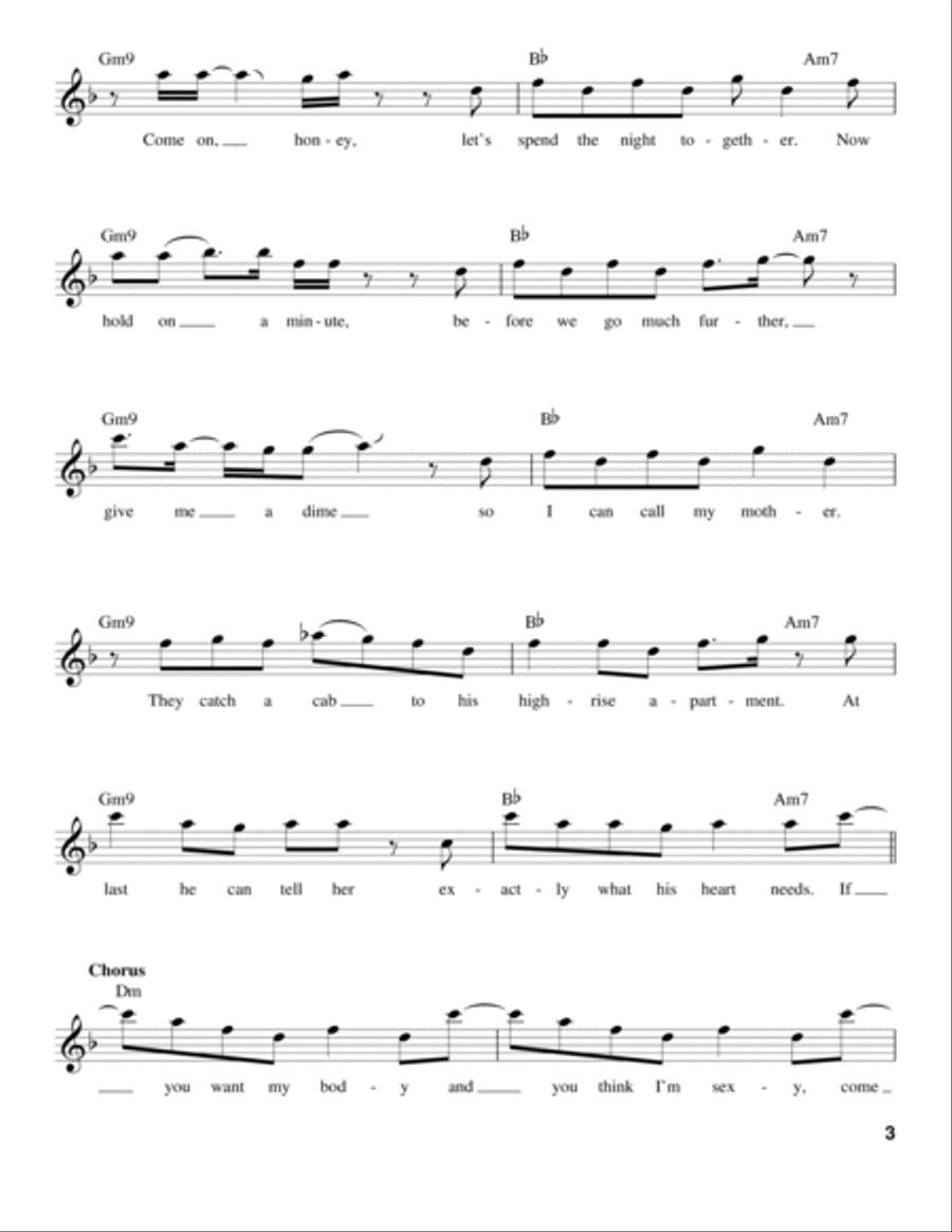 Da Ya Think I'm Sexy Voice scores gallery preview page 3