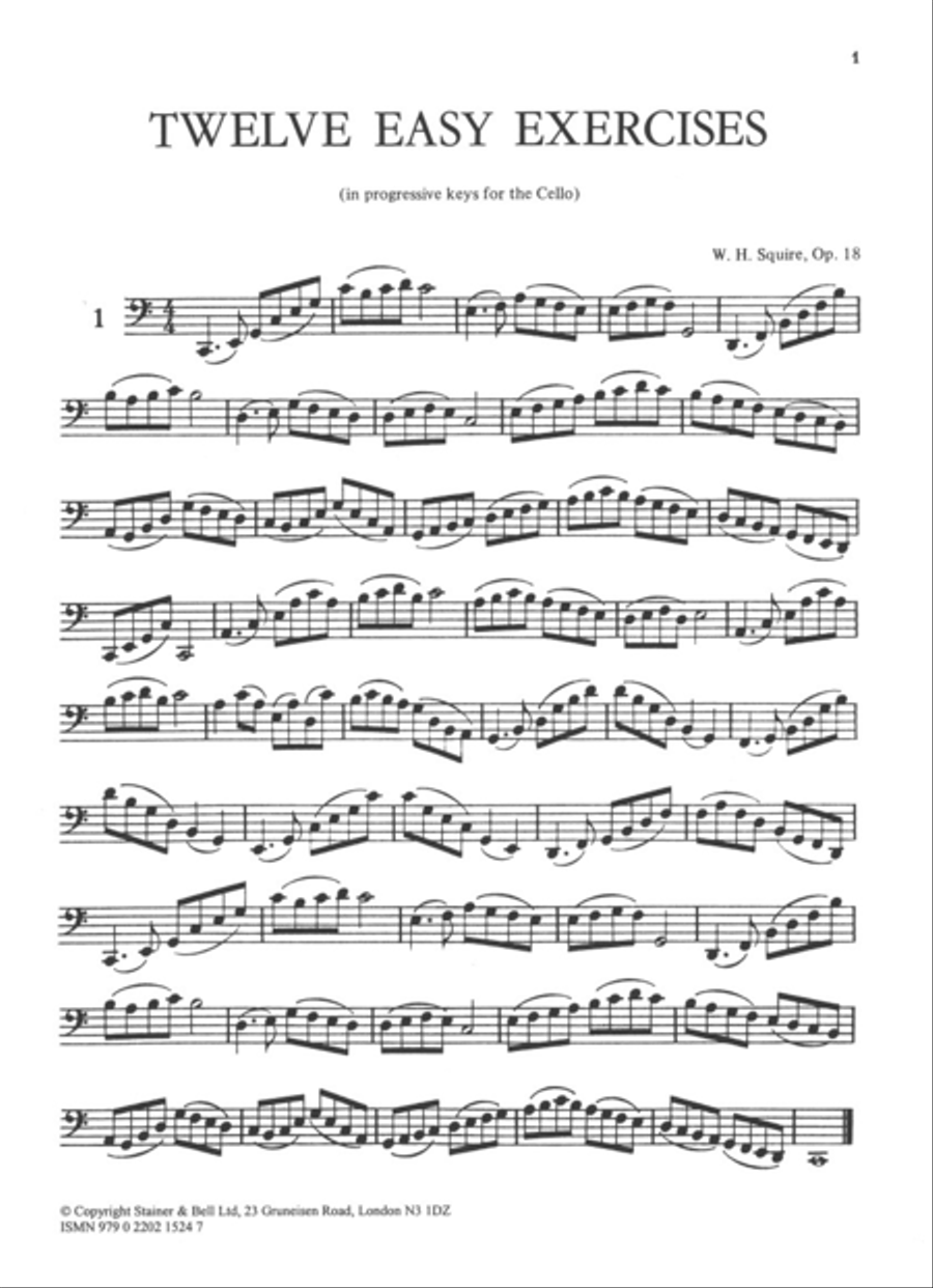Twelve Easy Exercises, Op. 18 Cello scores gallery preview page 2