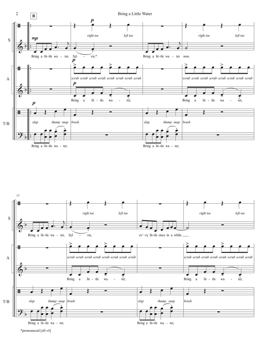 Bring a Little Water, Sylvie 4-Part scores gallery preview page 2