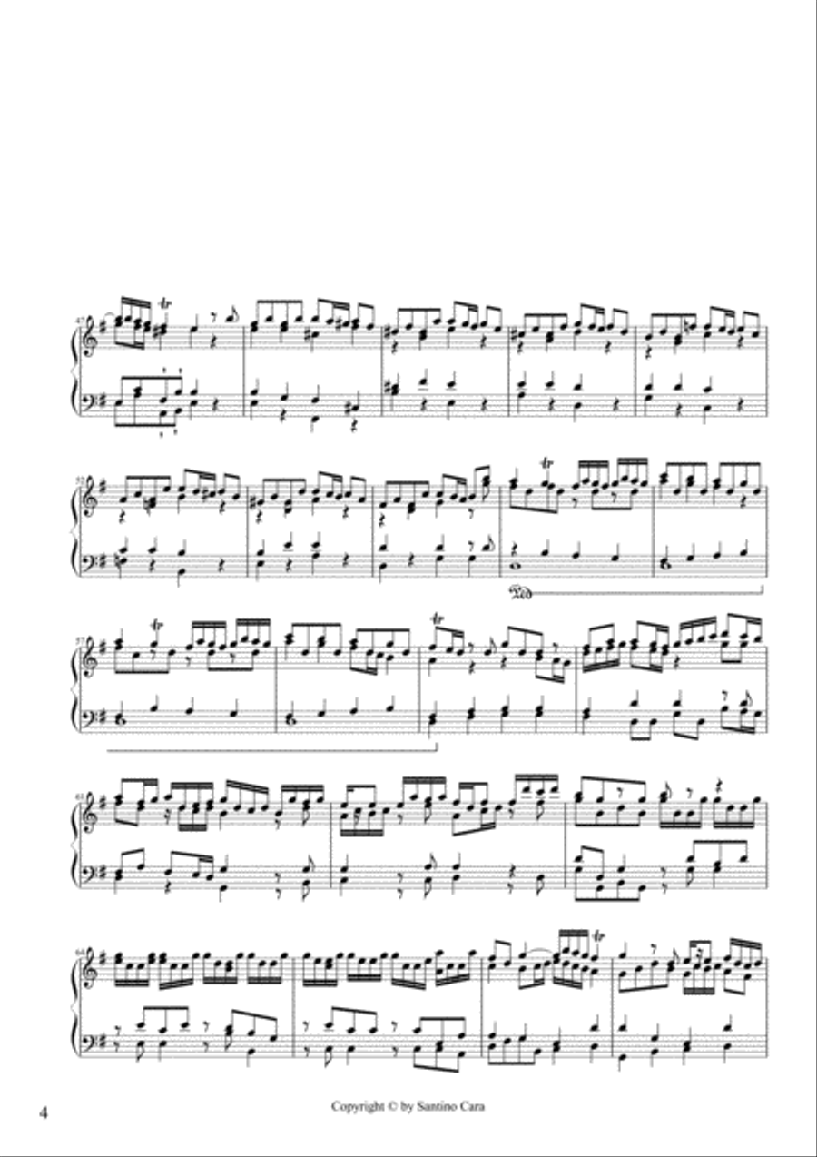 Albinoni - Sinfonia in G major-Si8- for piano - S.Cara 4-Part scores gallery preview page 4