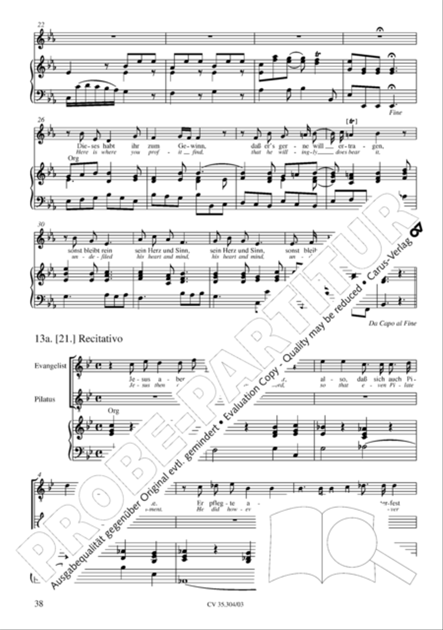 St. Mark Passion (Markus-Passion) 4-Part scores gallery preview page 39