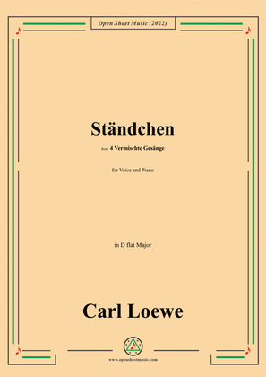 Book cover for Loewe-Standchen,in D flat Major,from 4 Vermischte Gesange