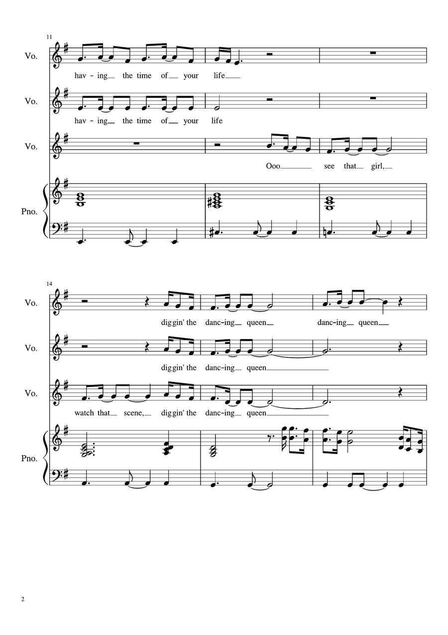 Dancing Queen 3-Part scores gallery preview page 2