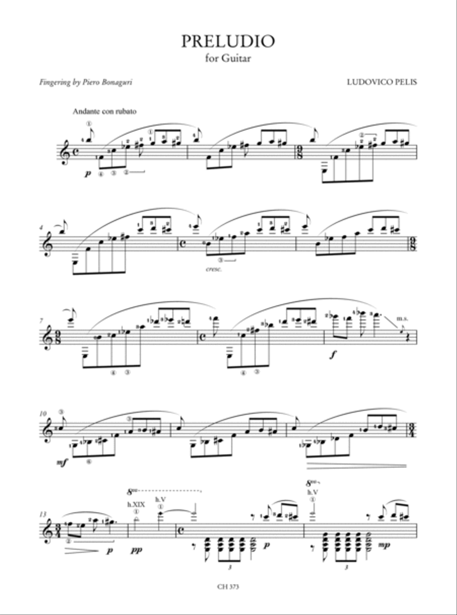 Homage to Vittorio Fellegara. An Anthology of Contemporary Music for Guitar (Arnoldi, Campodonico, Cattaneo, Dozza, Ferri, Molino, Pelis, Podera, Rota, Talmelli). Preface by Renzo Cresti Acoustic Guitar scores gallery preview page 8