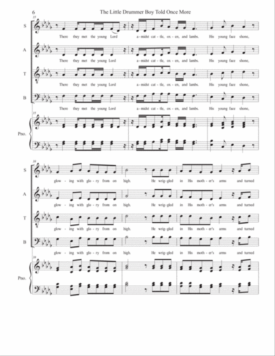 The Little Drummer Boy TTBB scores gallery preview page 6