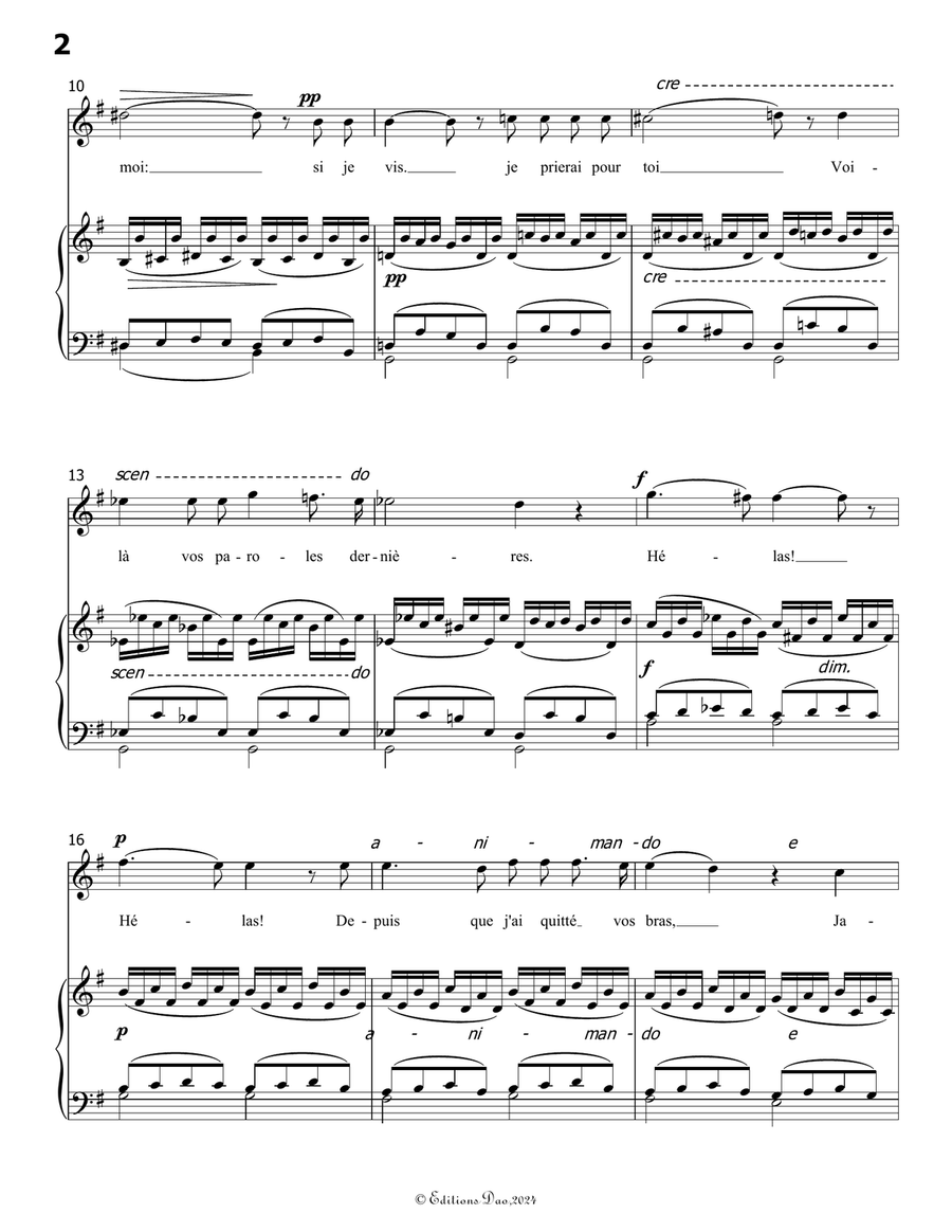 Vous Ne Priez Pas, by Bizet, in e minor Voice scores gallery preview page 4