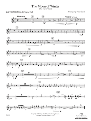 The Moon of Winter (The Huron Carol): (wp) 2nd B-flat Trombone T.C.