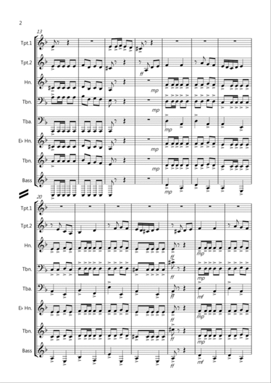 Flamenco Fantastico for Brass Quintet Brass Quintet scores gallery preview page 2