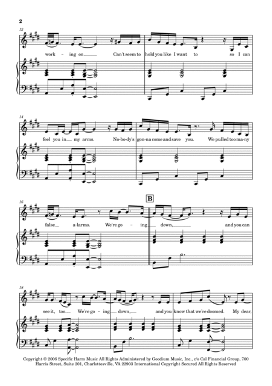 Slow Dancing In A Burning Room Voice scores gallery preview page 2