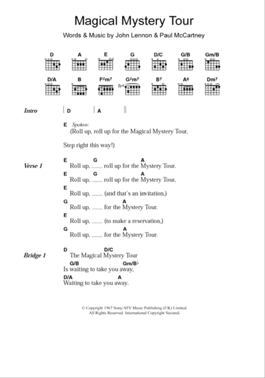 Magical Mystery Tour Magical Mystery Tour Acoustic Guitar scores gallery preview page 1