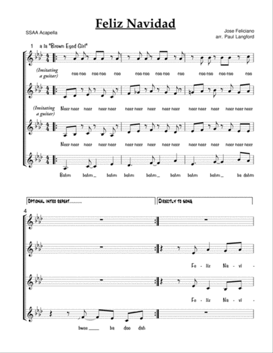 Feliz Navidad SSAA scores gallery preview page 1