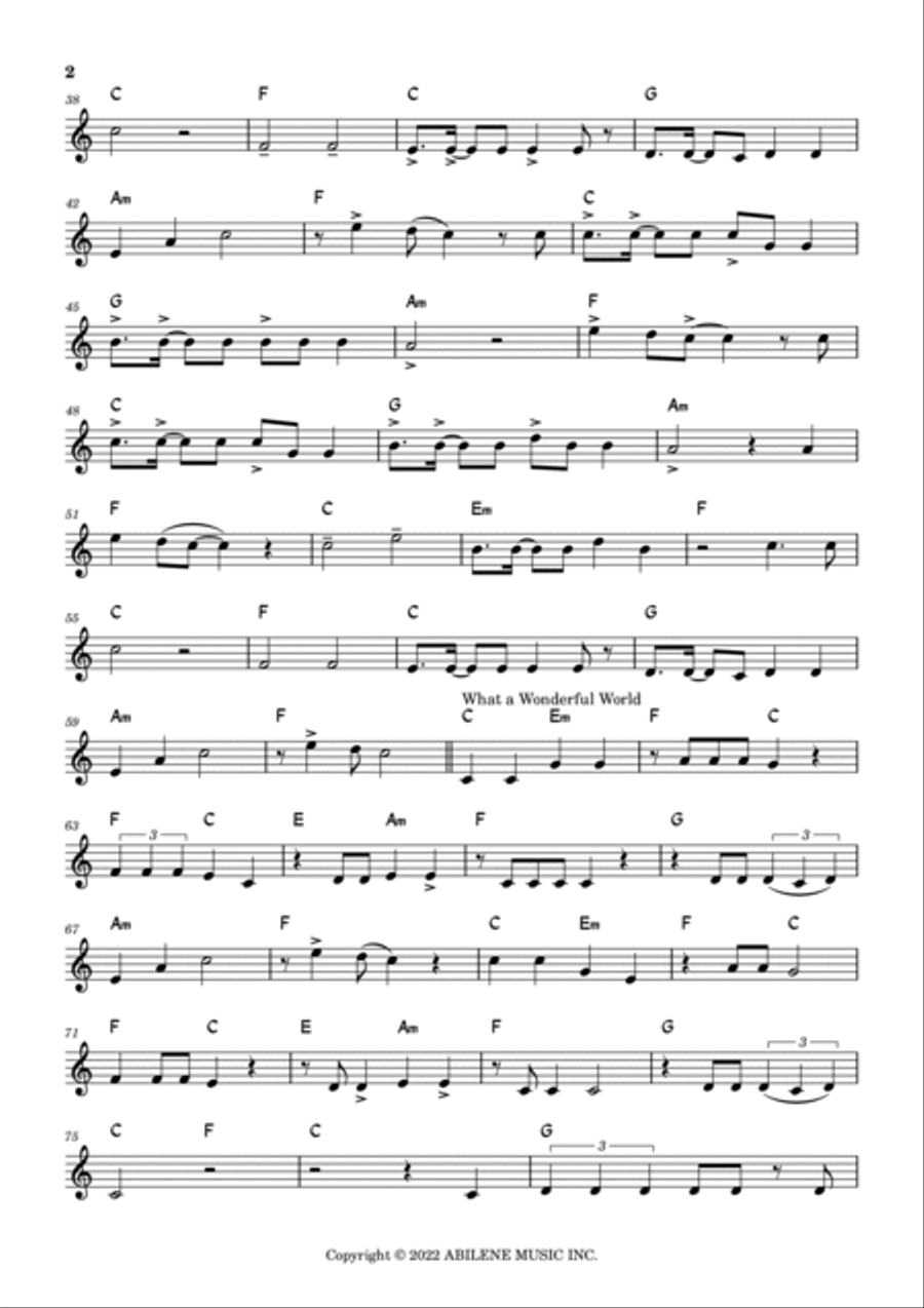 Somewhere Over The Rainbow/what A Wonderful World Piano, Vocal scores gallery preview page 2
