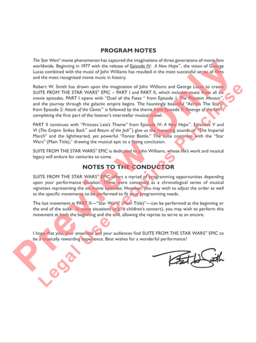 Star Wars Epic -- Part II, Suite from the Full Orchestra scores gallery preview page 3