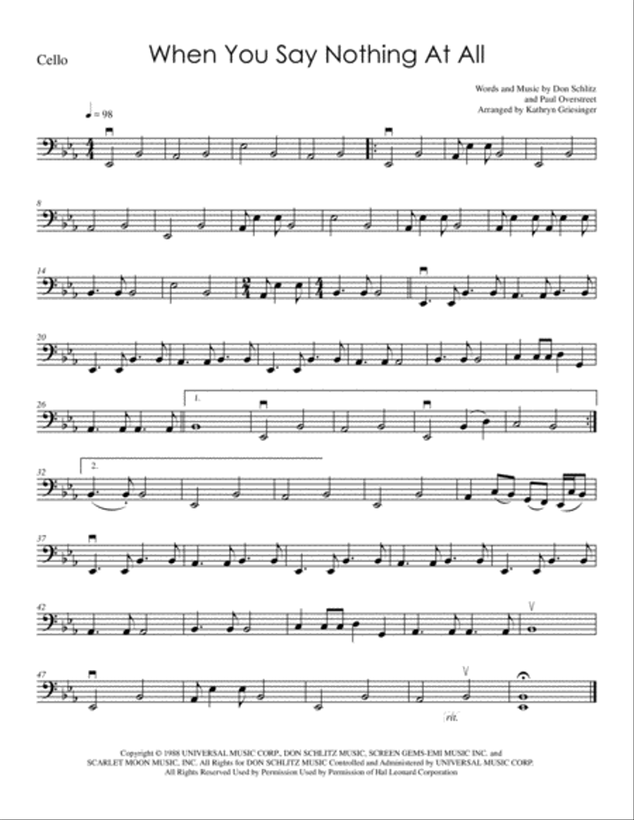 When You Say Nothing At All String Quartet scores gallery preview page 5