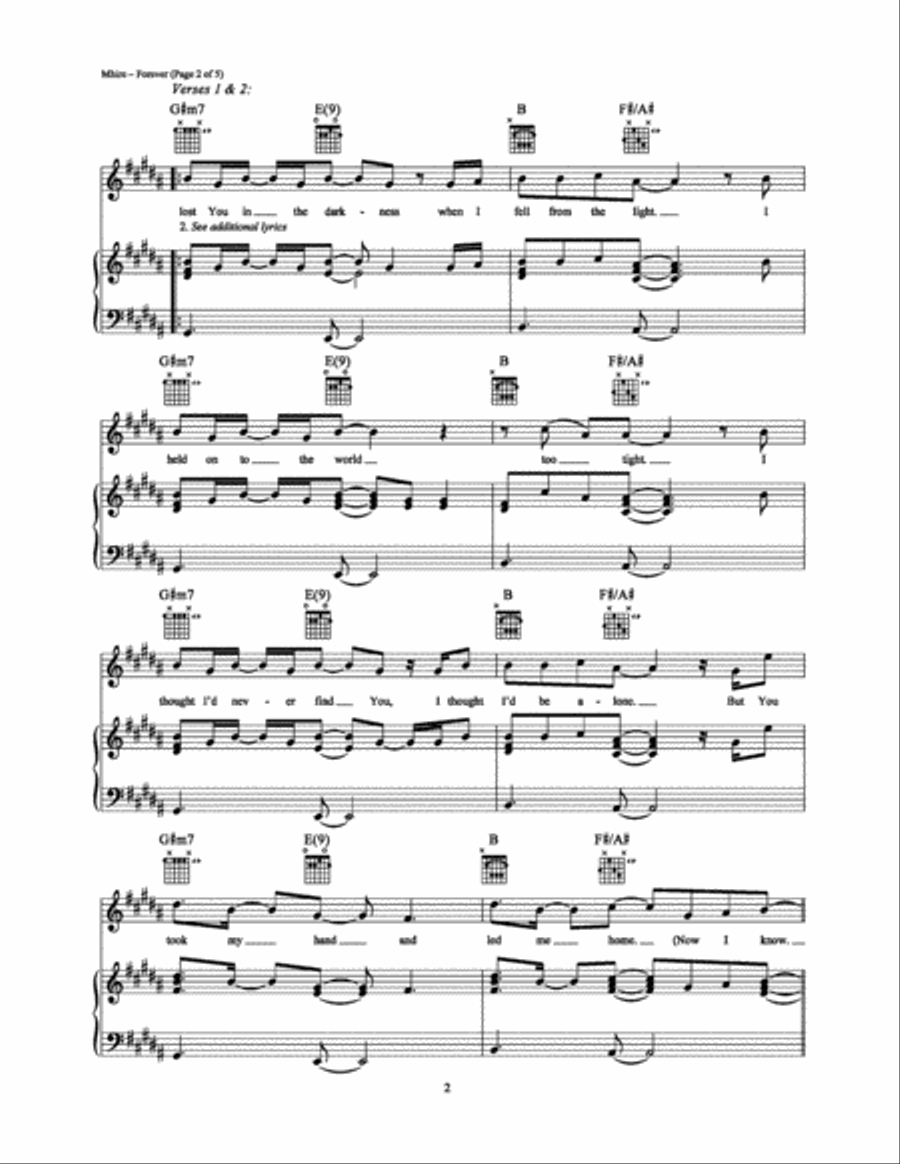 Forever Forever Piano, Vocal, Guitar scores gallery preview page 2