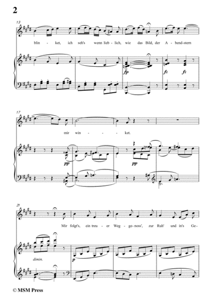 Schubert-Das Bild,in E Major,Op.165 No.3,for Voice and Piano image number null
