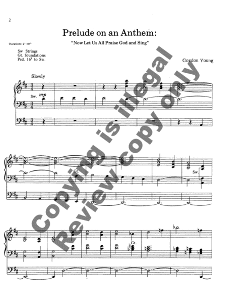 Prelude on an Anthem Now Let Us All Praise God and Sing Organ scores gallery preview page 3