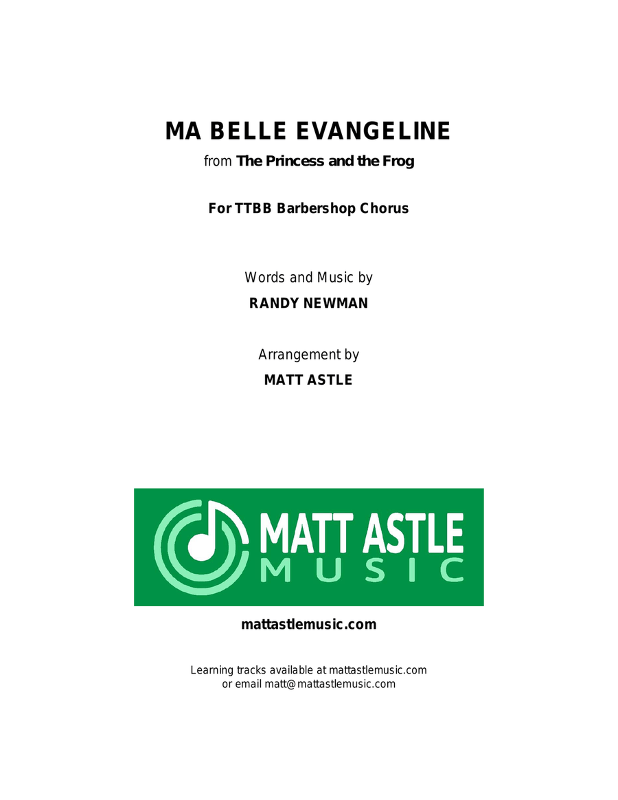 Ma Belle Evangeline TTBB scores gallery preview page 1