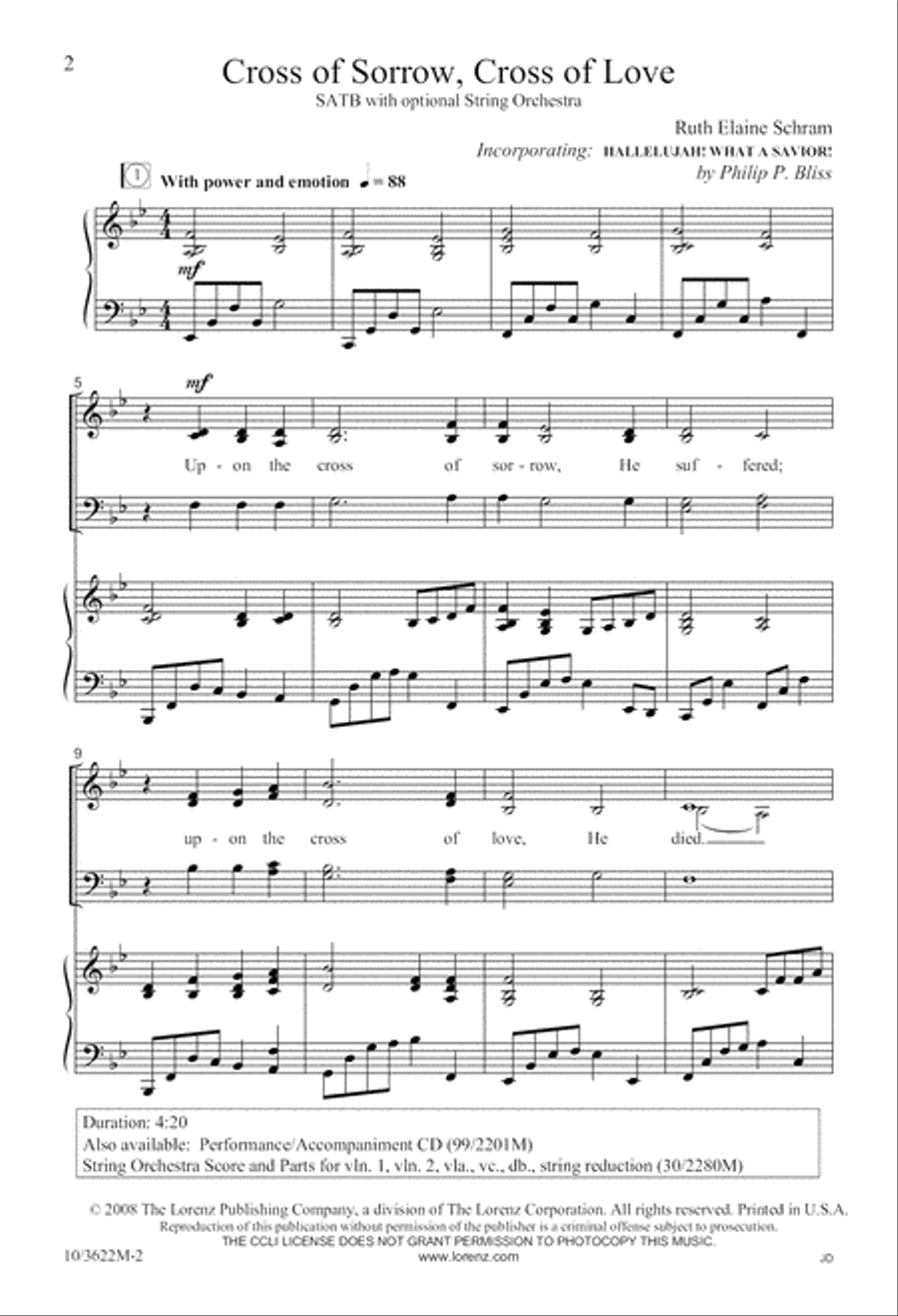 Cross of Sorrow, Cross of Love 4-Part scores gallery preview page 3