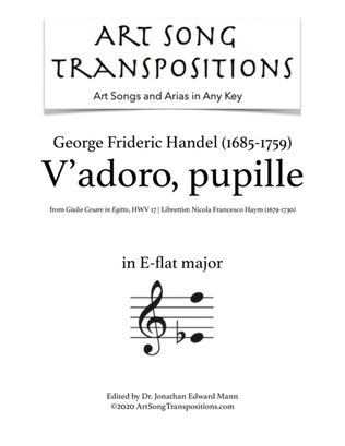 Book cover for HANDEL: V'adoro, pupille (transposed to E-flat major)