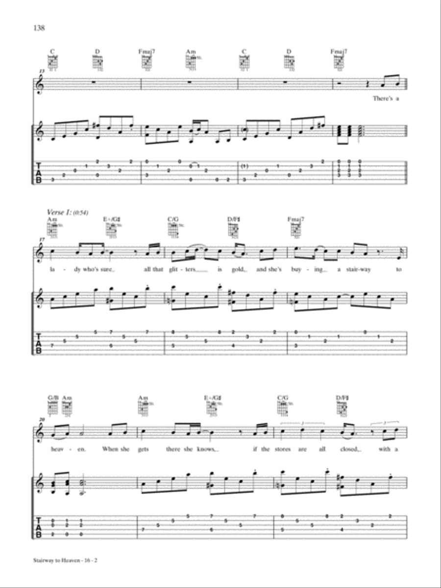 Stairway To Heaven Guitar Tablature scores gallery preview page 2