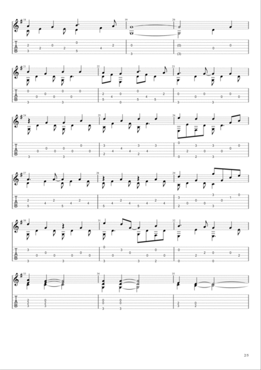 Were You There (When They Crucified My Lord) Guitar Tablature scores gallery preview page 2