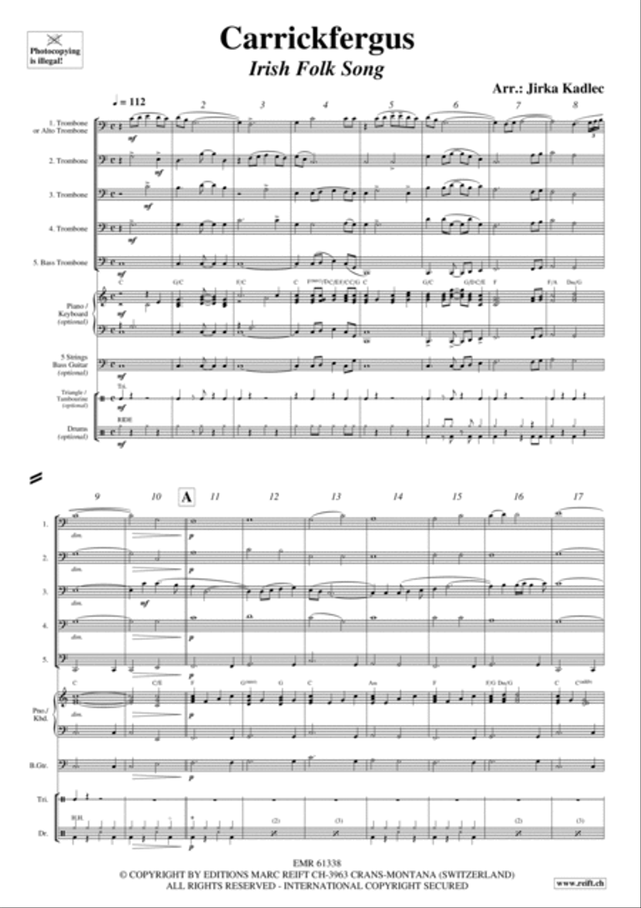 Carrickfergus Carrickfergus Trombone scores gallery preview page 3