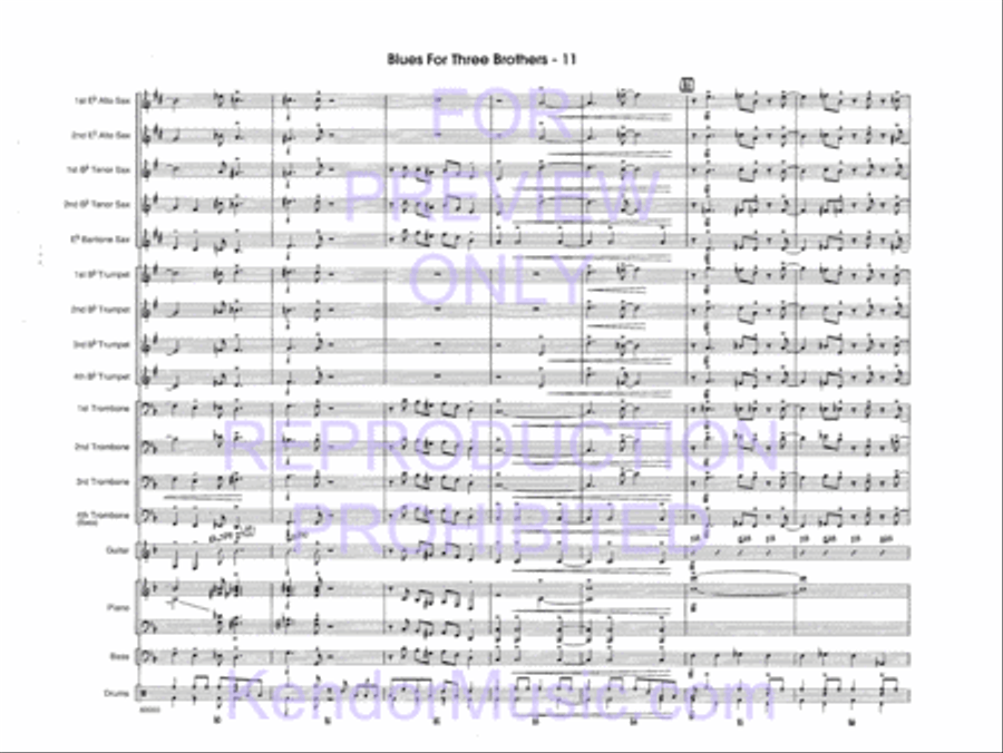 Blues For Three Brothers Jazz Ensemble scores gallery preview page 13