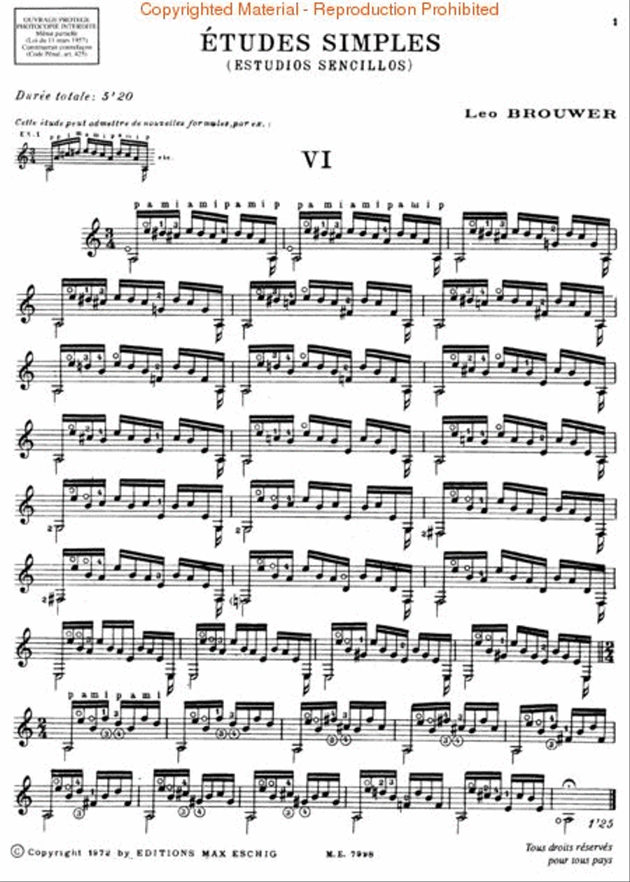 Études Simples – Volume 2: Nos. 6–10 Classical Guitar scores gallery preview page 2