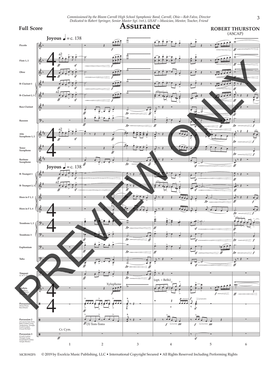 Assurance (Score) Concert Band scores gallery preview page 4