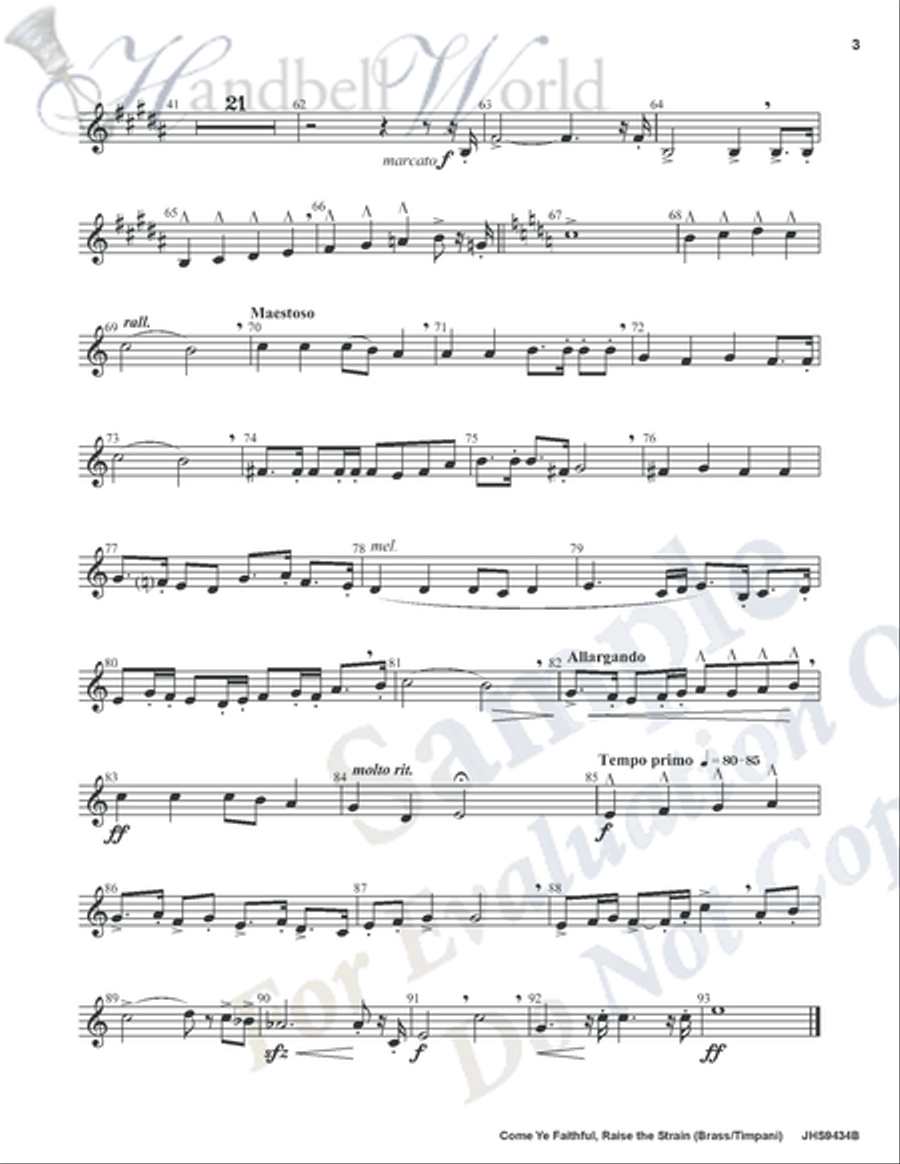 Come Ye Faithful Raise the Strain 5-Octaves scores gallery preview page 3