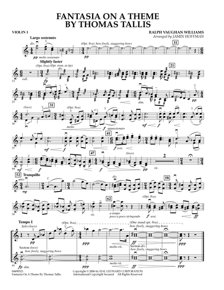 Fantasia on a Theme by Thomas Tallis - Violin 1