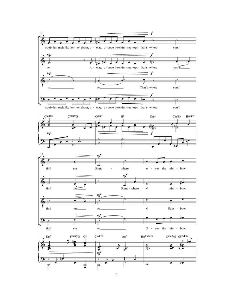 Over The Rainbow (from 'The Wizard Of Oz') Choir scores gallery preview page 6