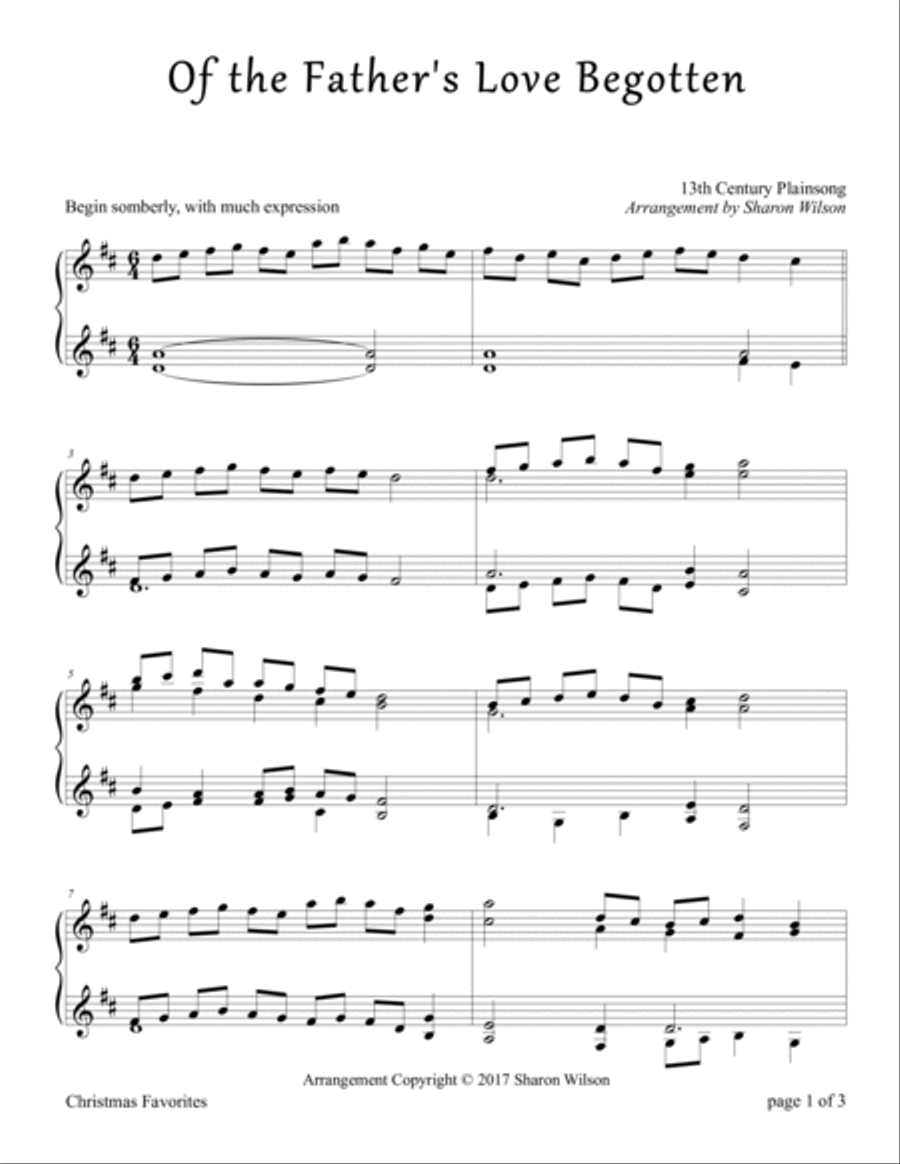Of the Father's Love Begotten Piano Solo scores gallery preview page 3
