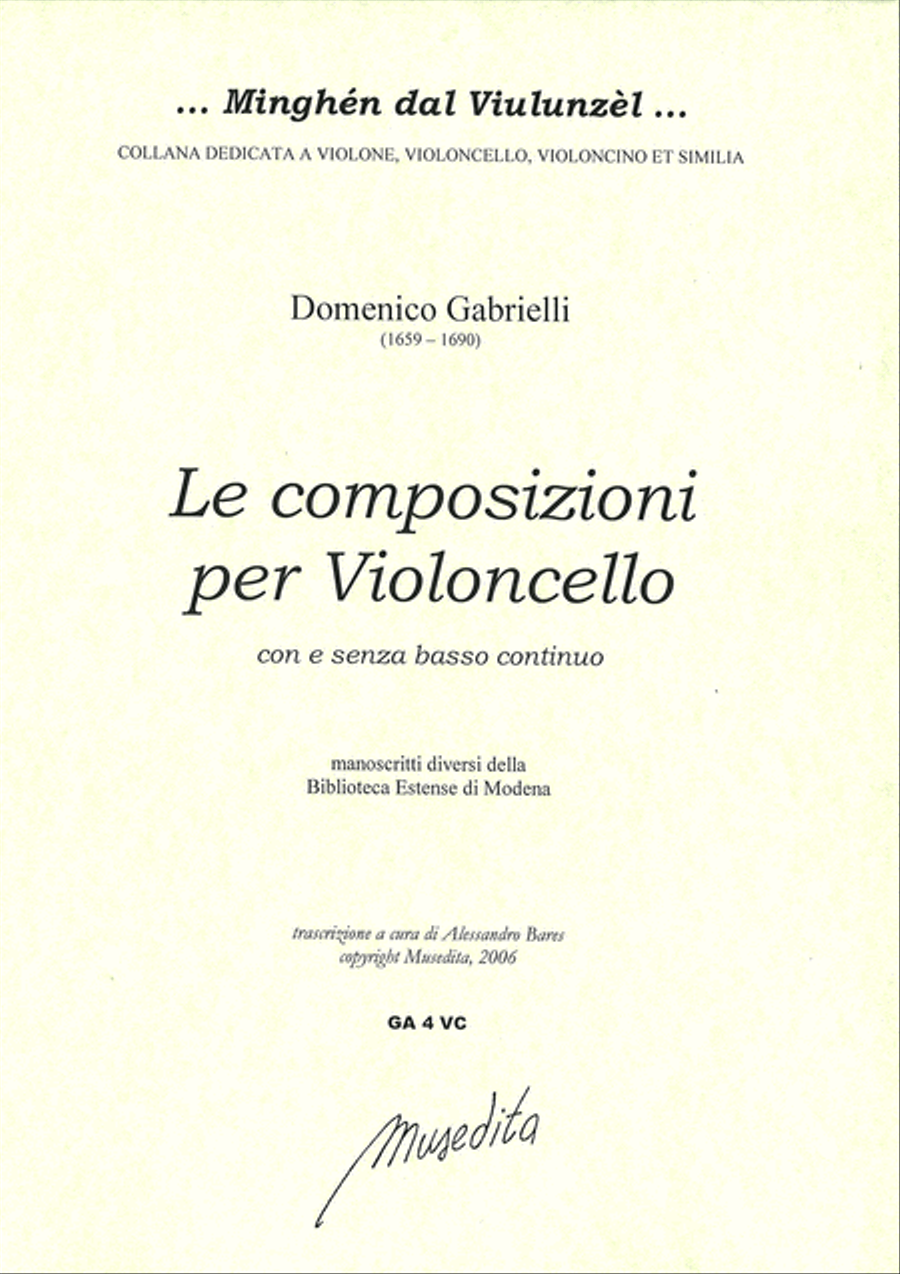 Le composizioni per il violoncello (Ms, I-MOe) Cello Solo scores gallery preview page 1