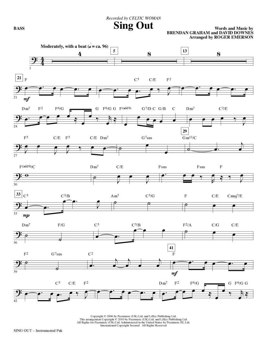 Sing Out - Bass Choir scores gallery preview page 1