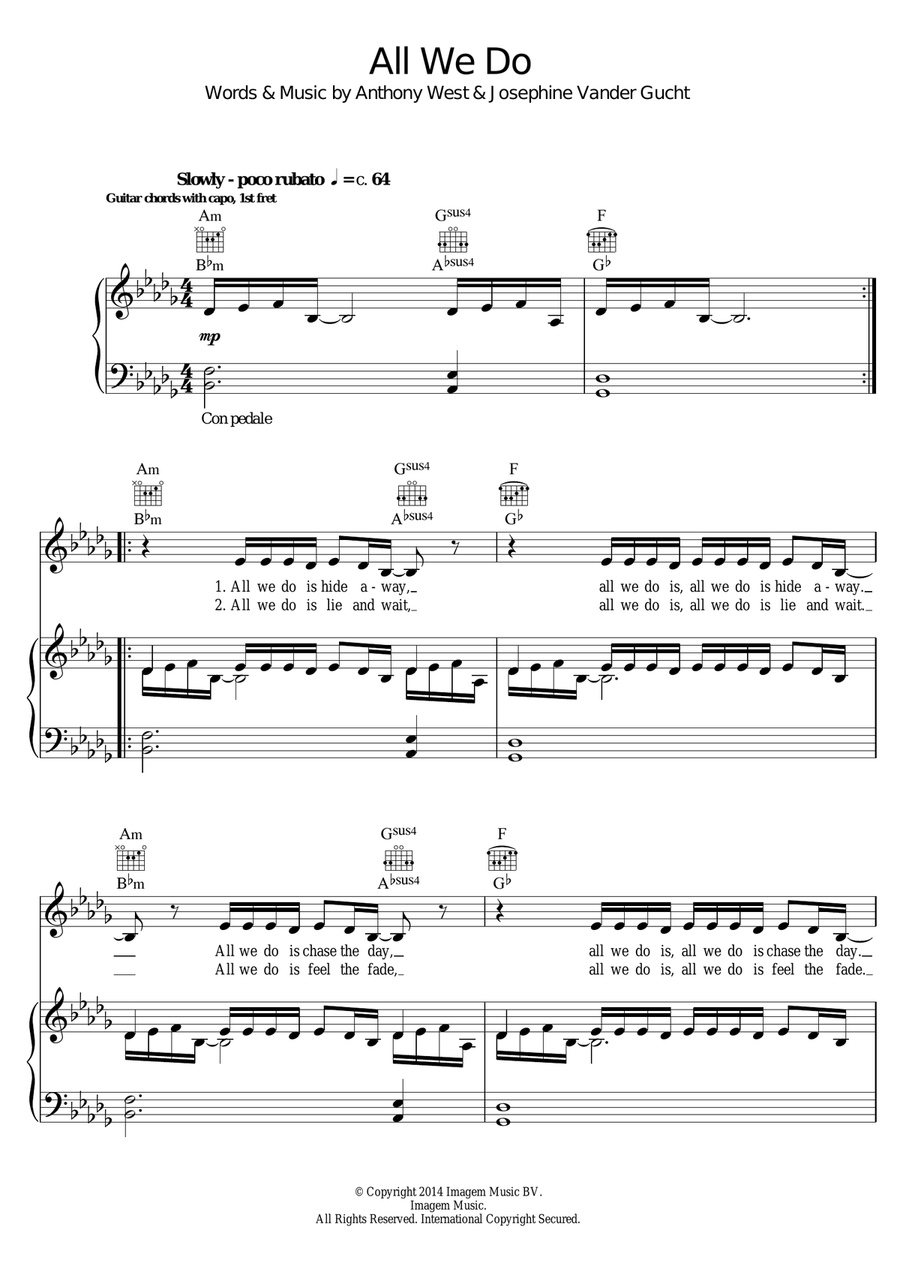 All We Do (Theme from ITV's 'Unforgotten') Piano, Vocal scores gallery preview page 1