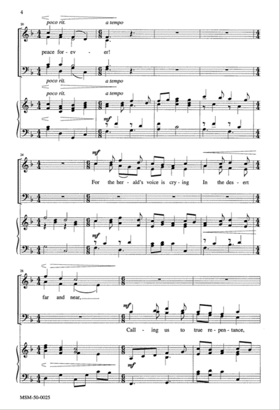 Comfort, Comfort Now My People 4-Part scores gallery preview page 3
