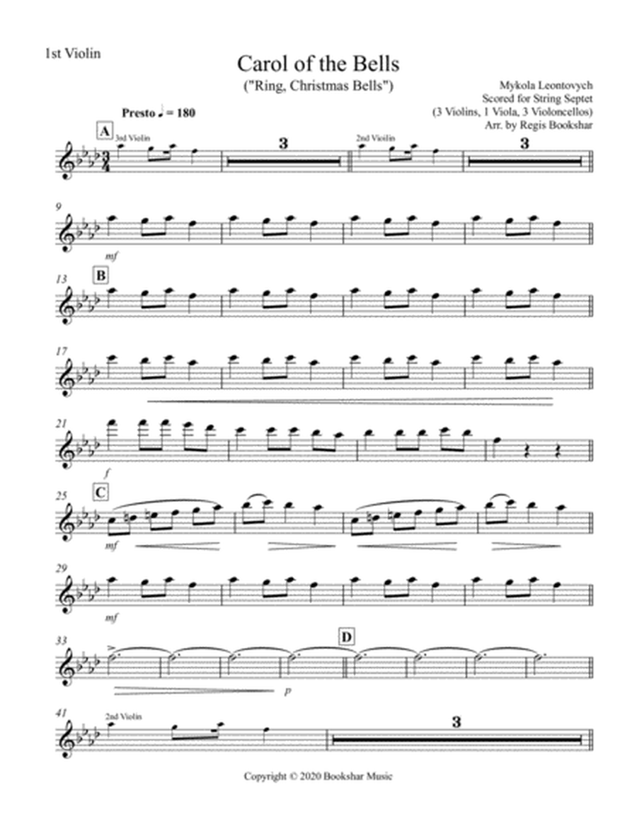 Carol of the Bells (F min) (String Septet - 3 Violin, 1 Viola, 3 Cello) image number null