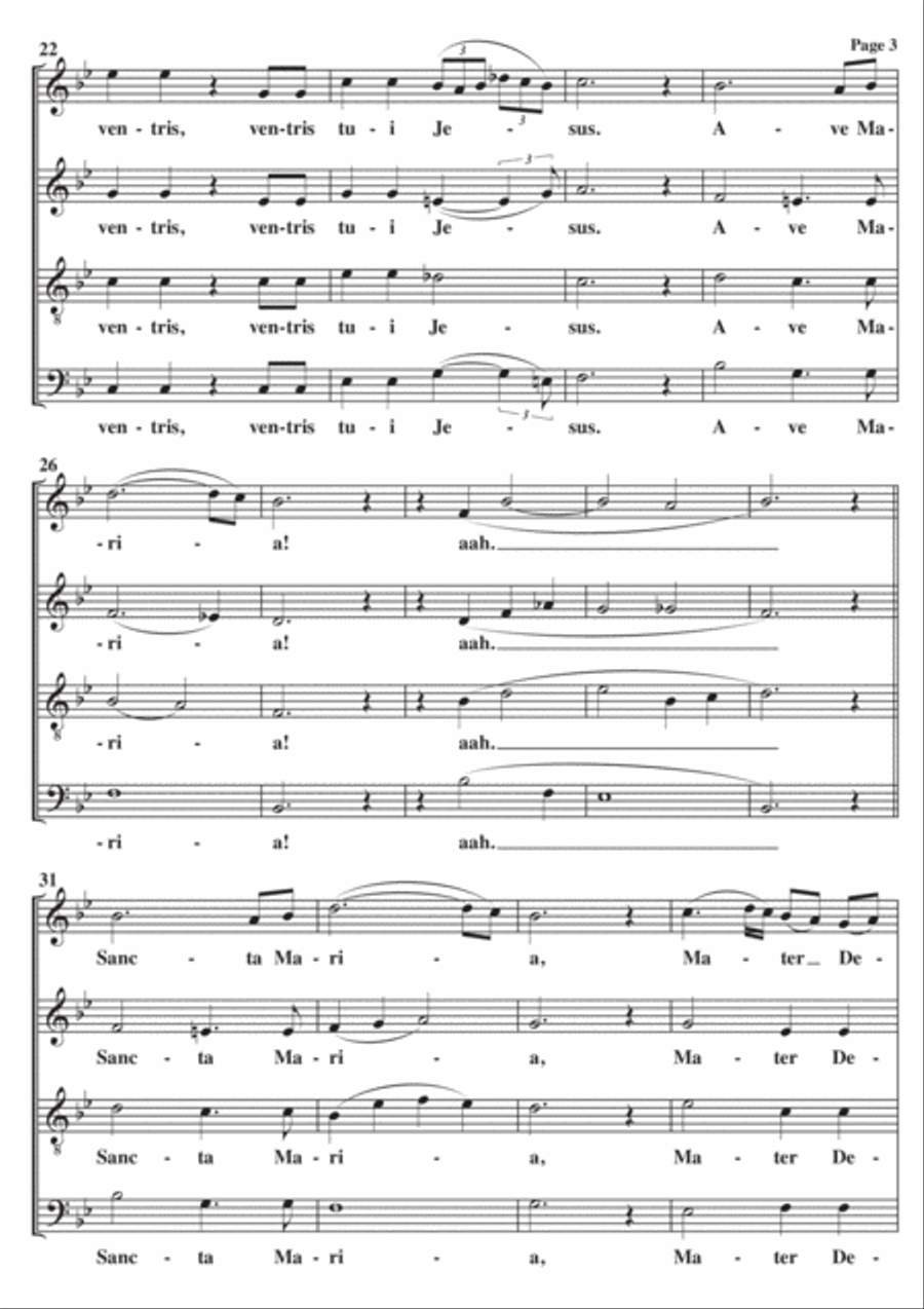 Ave Maria (Schubert) A Cappella SATB 4-Part scores gallery preview page 3