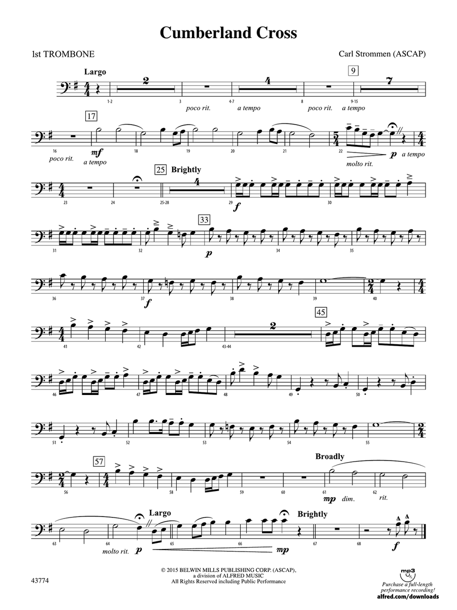 Cumberland Cross: 1st Trombone