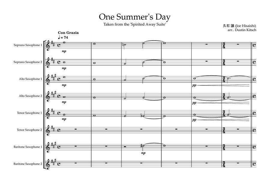 Book cover for One Summer's Day